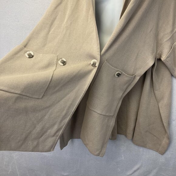 MarlaWynne Oversized Cardigan Sweater Womens XXS Tan Poncho Lagenlook Pockets - Picture 8 of 16